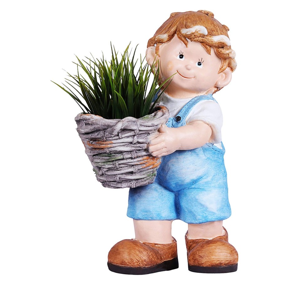 Garden Planters Wonderland | Boy With Pot Planter For Garden Decoration