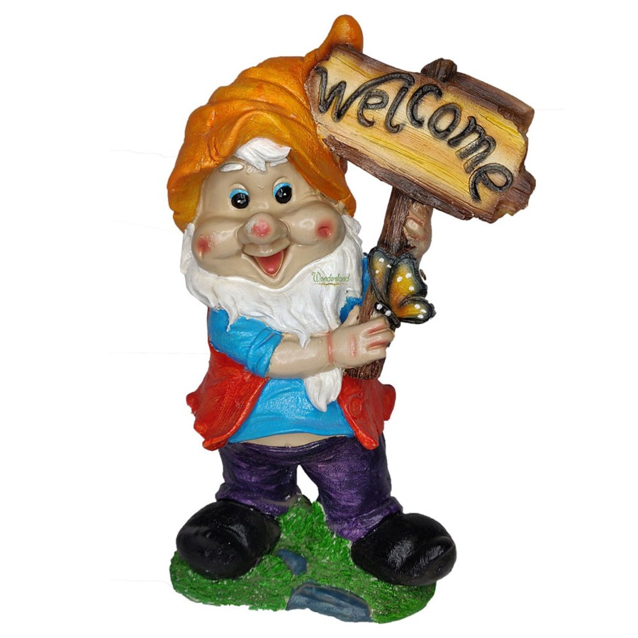 Garden Decor Wonderland Garden Statues | Welcome Gnome Statue For Balcony And Garden Decoration