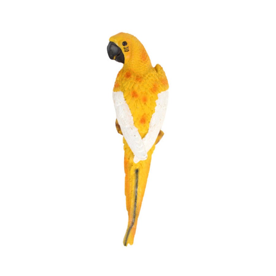 Garden Decor Wonderland Garden Statues | Wonderland Yellow Parrot-Medium Outdoor Statue (Front View)