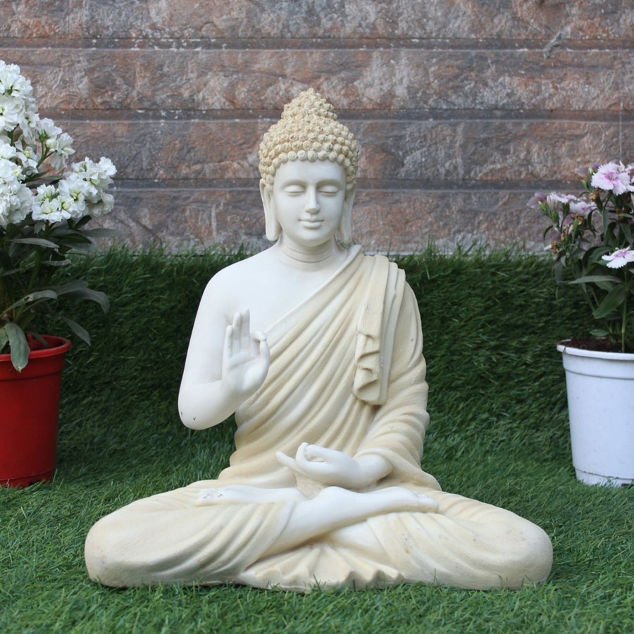 Garden Decor Wonderland Buddha And Monk Statue | Wonderland Resin 14 '' Buddha (Beige)