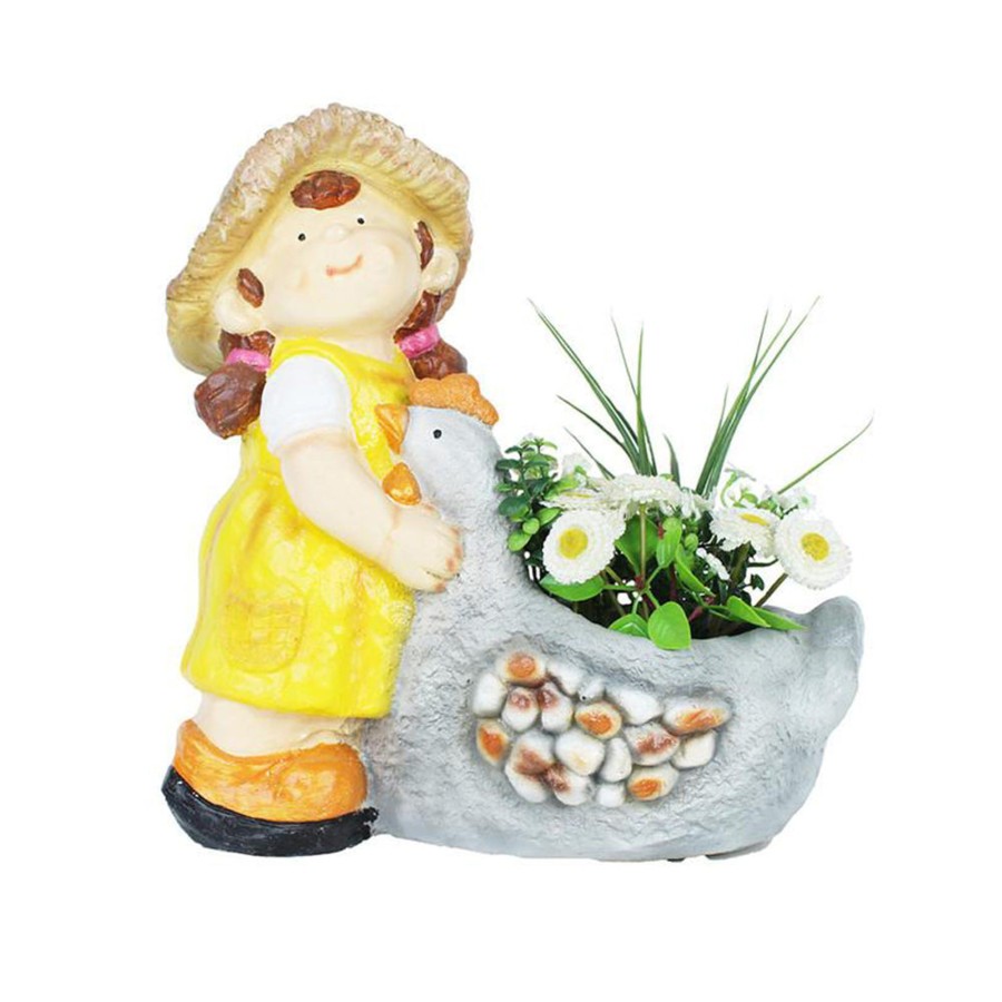 Garden Planters Wonderland | Girl With Duck Pot Planter For Garden And Balcony Decoration