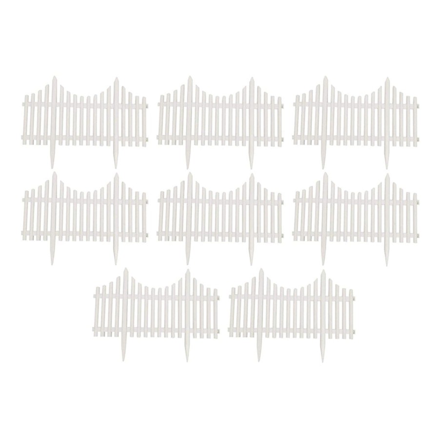 Garden Decor Wonderland Garden Arts and Craft Picket Fence | Pack Of 8Pc Pp Picket Fence With Spikes For Outdoors And Flower Beds