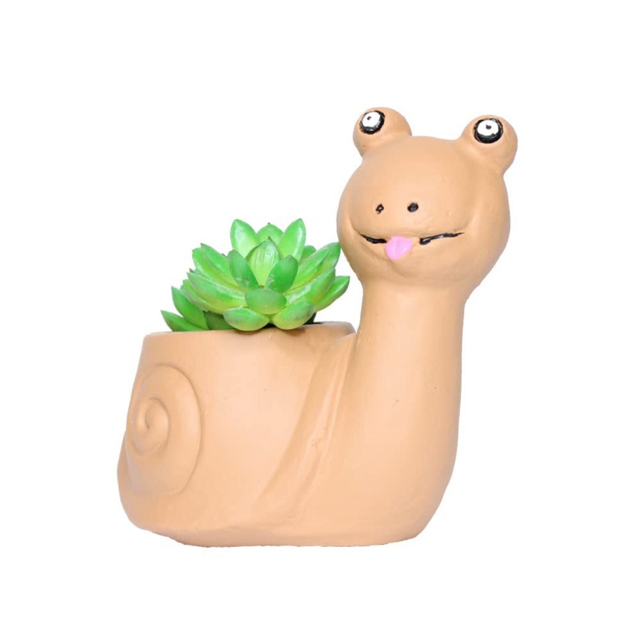 Garden Planters Wonderland | Terracotta Snail Pot For Small Plants & Succulents