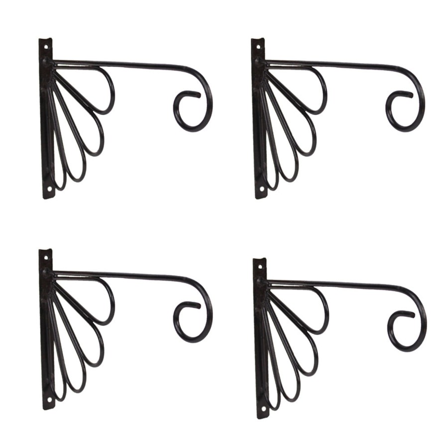 Garden Decor Wonderland Plant Hooks | (Set Of 4) Metal Wall Mounted Planter Hanger For Home Decoration