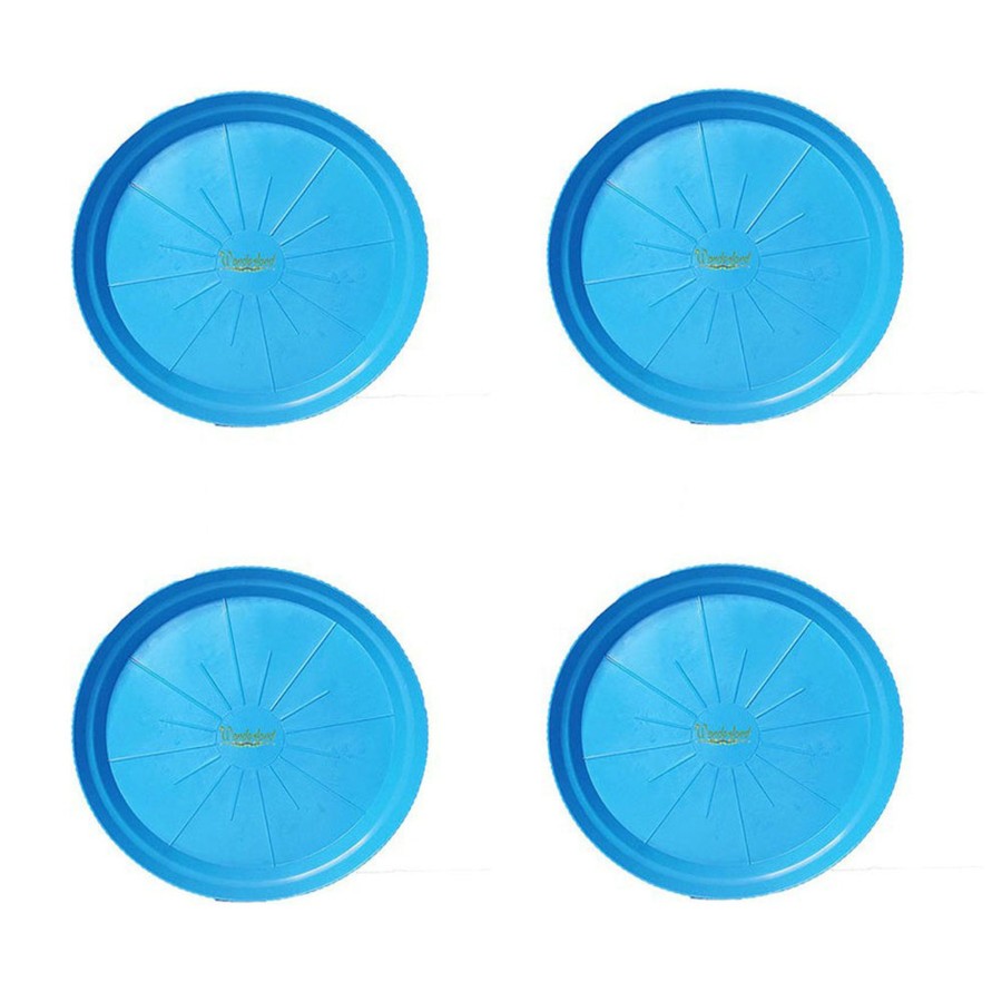 Garden Planters Wonderland | Plastic Plates : 12 Inch Blue Plastic Plates For Planter (Set Of 4)