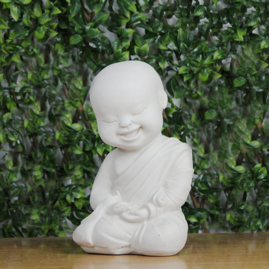 Garden Decor Wonderland Buddha And Monk Statue | Big Monks Statue For Home And Garden Decoration (White)