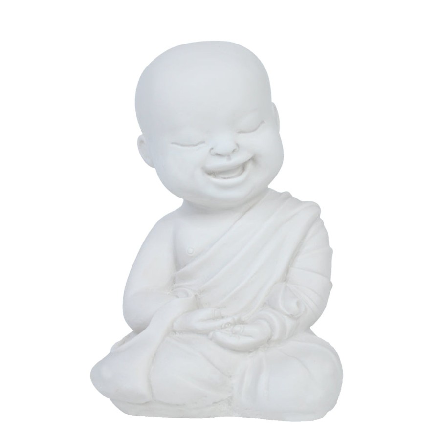 Garden Decor Wonderland Buddha And Monk Statue | Big Monks Statue For Home And Garden Decoration (White)