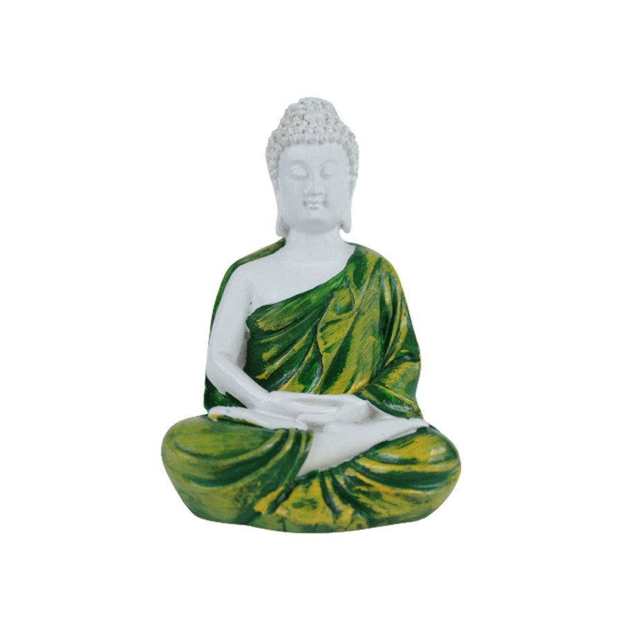 Miniature Fairy Garden Wonderland | (5 Inch) Small Buddha Statue (Green)