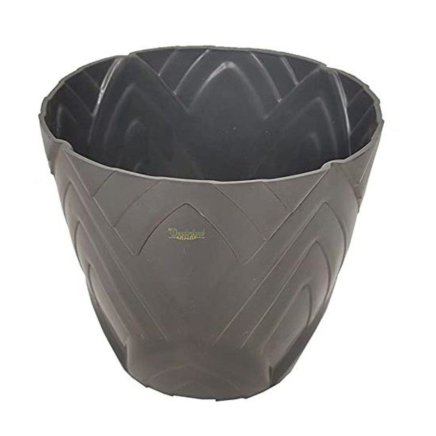 Garden Planters Wonderland | Single : Grey Lotus 8 Inches Pp/ Pvc / High Quality Plastic Planter