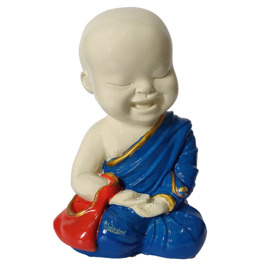 Garden Decor Wonderland Buddha And Monk Statue | Big Monk Statue For Home And Garden Decoration (Blue)