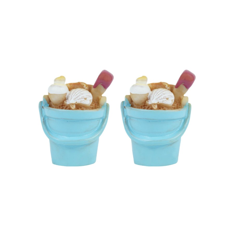 Miniature Fairy Garden Wonderland | Miniature Toys : (Set Of 2) Beach Bucket