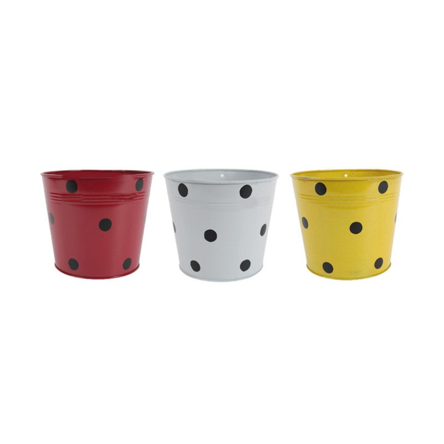 Garden Planters Wonderland | Wonderland ( Set Of 3) Dotted Metal Pot