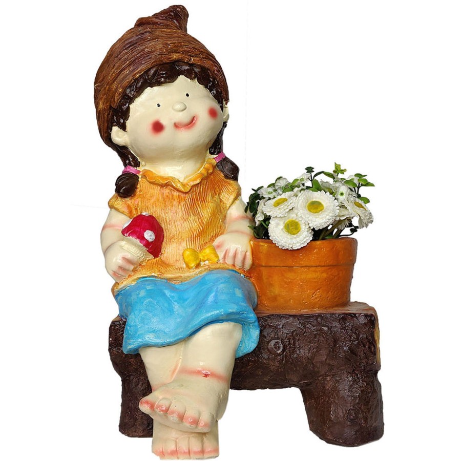 Garden Planters Wonderland | Girl Sitting On Bench With Pot Planter For Balcony And Decoration