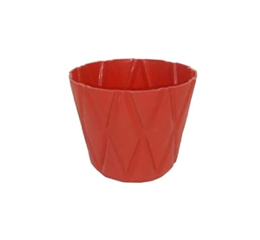 Garden Planters Wonderland | (Set Of 4) 4 X 4" Solitaire Pot For Home Garden, Red