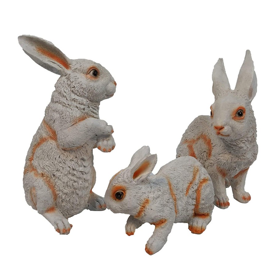 Garden Decor Wonderland Garden Statues | (Set Of 3) Rabbit Statue For Garden Decoration (White)