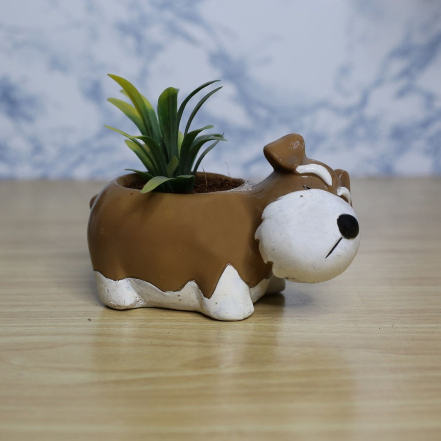 Garden Planters Wonderland | Dog Shape Succulent Pot For Home And Balcony Decoration (Brown)