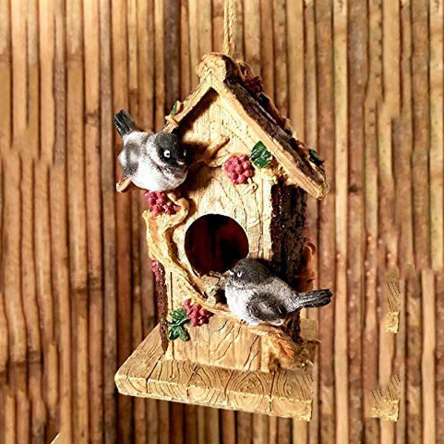 Garden Decor Wonderland Garden Statues | Bird House With Birds For Balcony And Garden Decoration