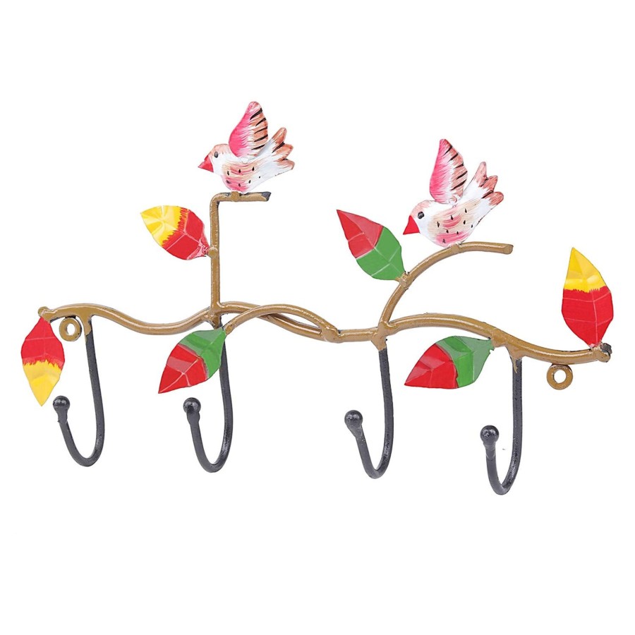 Garden Decor Wonderland Metal Yard Art | Two Bird With 4 Hooks For Home Decoration