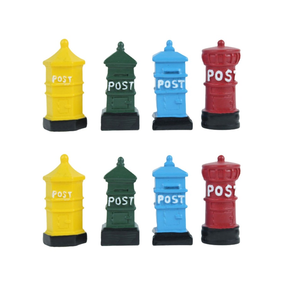 Miniature Fairy Garden Wonderland | Miniature Toy : Set Of 8 Postbox