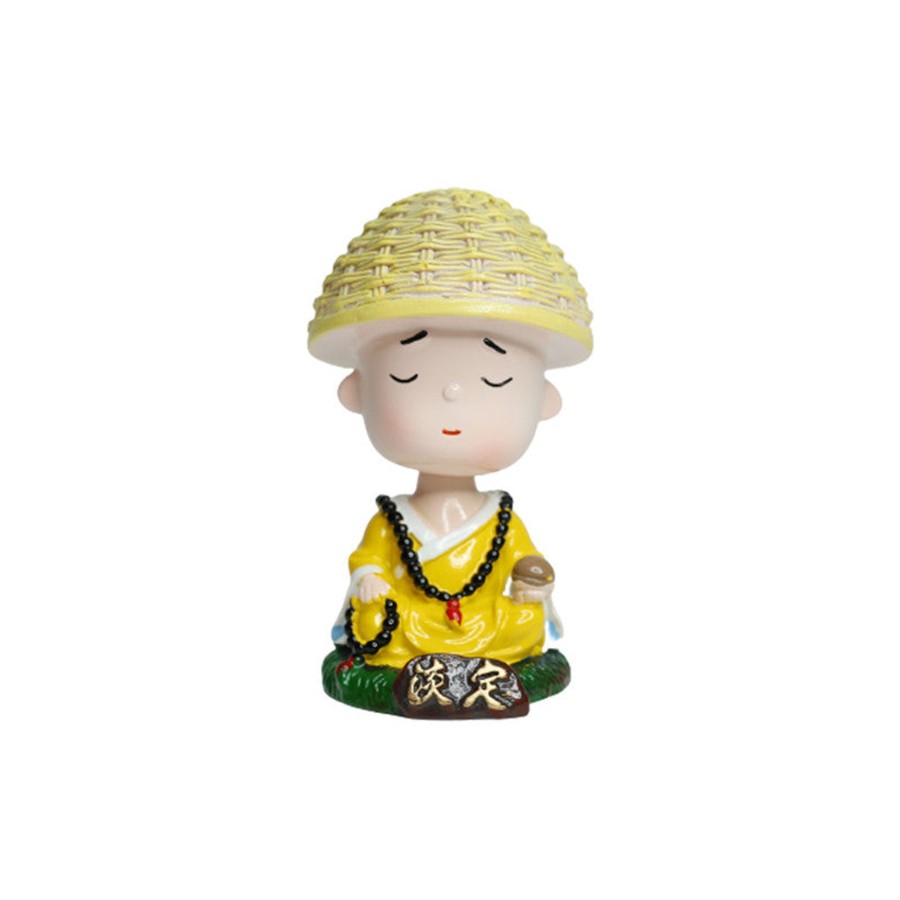 Miniature Fairy Garden Wonderland | Wonderland Single Piece Meditating Monk With Beads Shaking Head| Monk Statue| Home Decor| Gift Articles | Gift Item