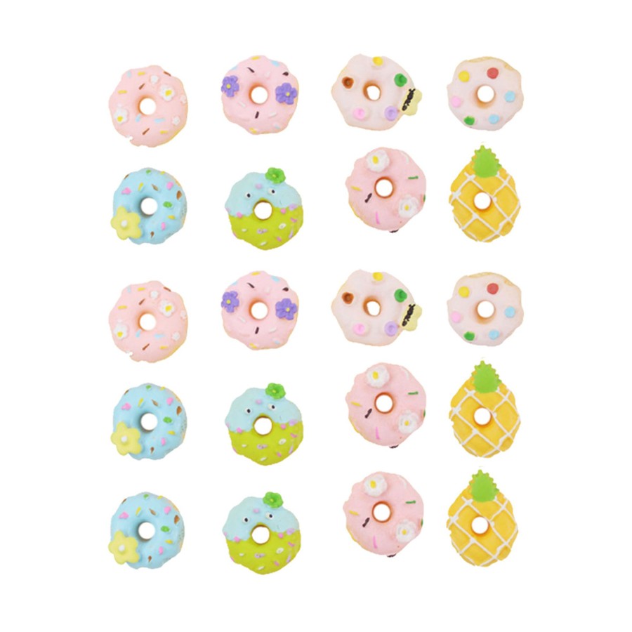 Gifts Wonderland | Wonderland Donut Miniature (Set Of 20) | Easy-To-Apply Diy 3D Stickers