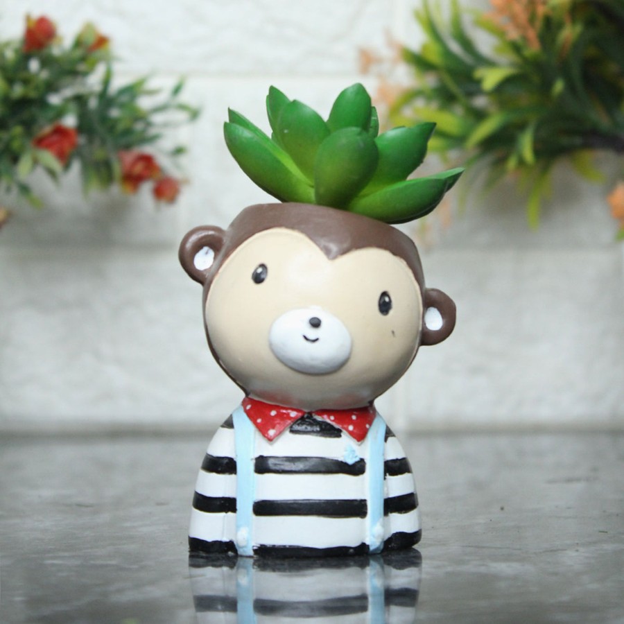 Garden Planters Wonderland | Boy Bear Succulent Pot For Home And Balcony Decoration