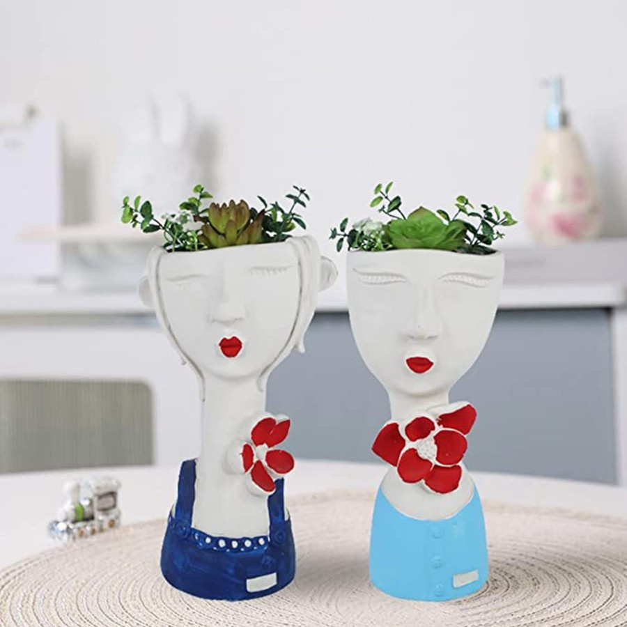 Garden Planters Wonderland | (Set Of 2) Ceramic Big Girl Pots For Home Decoration