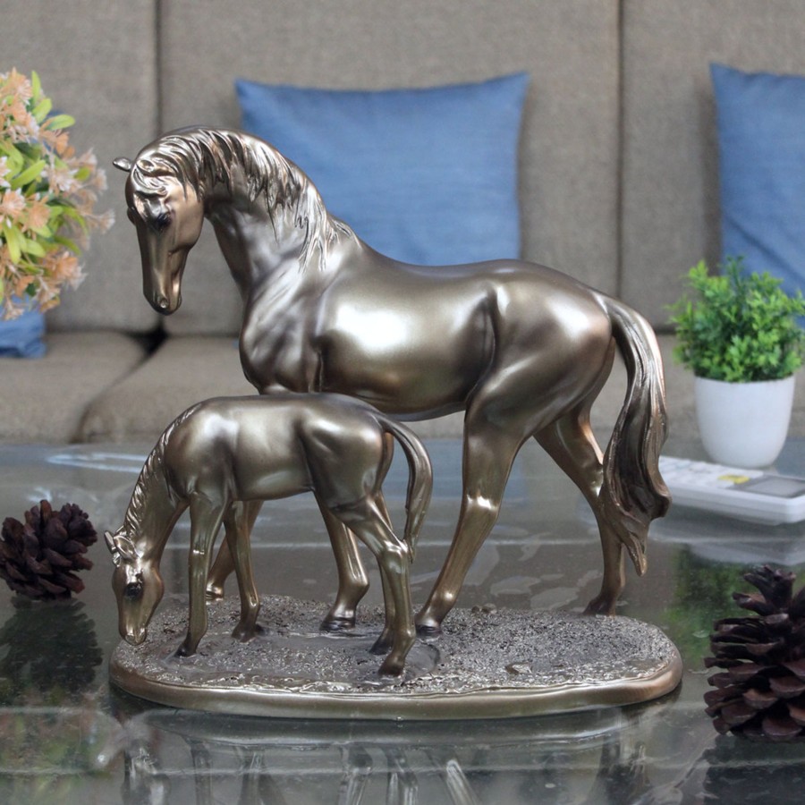 Home Decor Wonderland Animal And Bird Figurine | Horse With Foal Statue For Showpiece For Living Room, Drawing Room, Home Decoration