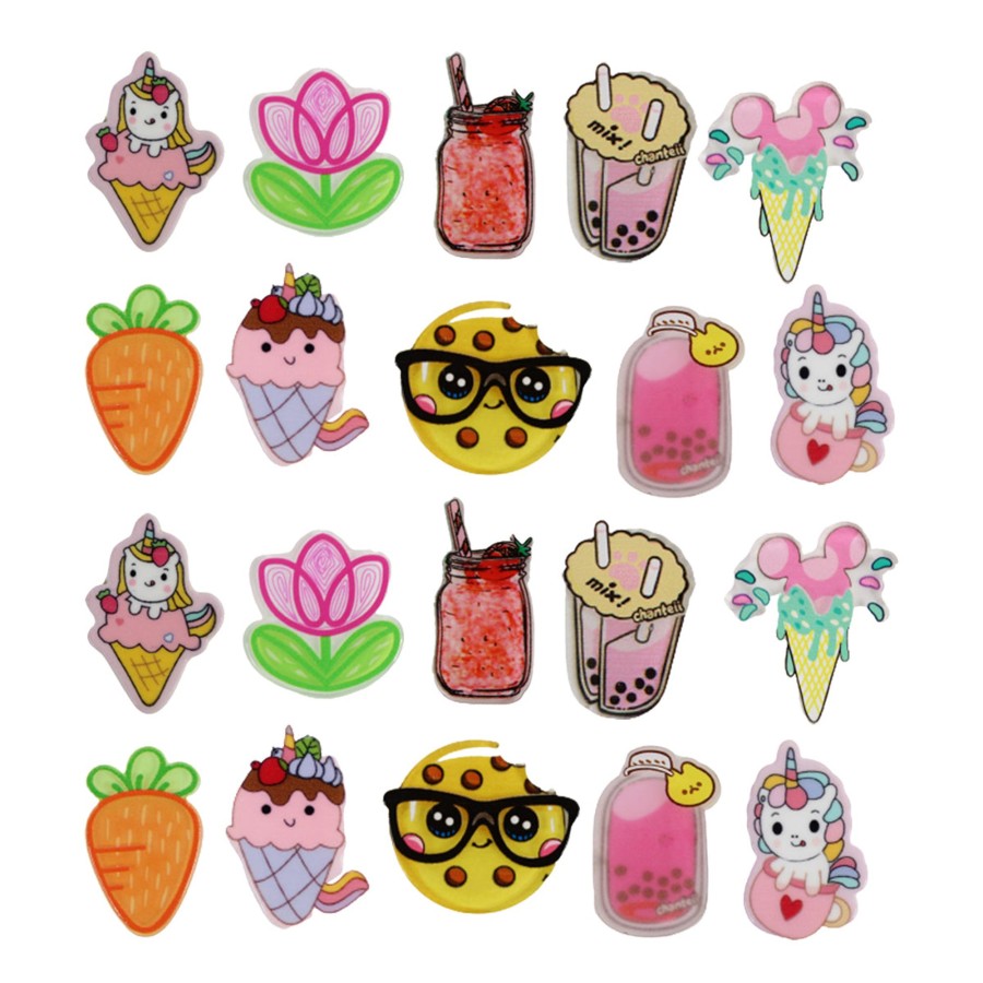 Gifts Wonderland | Wonderland Food Combo (Set Of 20) (Ice Cream And Juice)| Easy-To-Apply Diy 3D Stickers