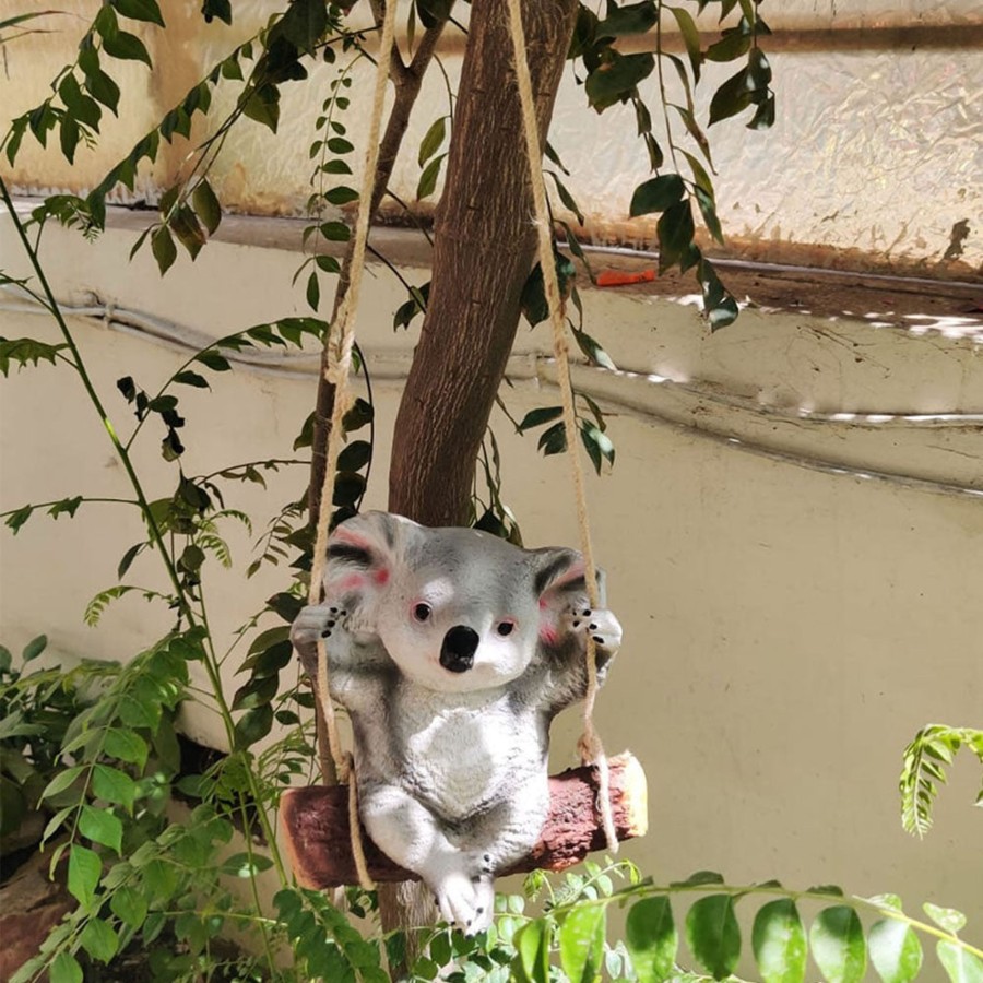 Garden Decor Wonderland Garden Statues | Hanging Koala On Swing Home And Garden Decoration