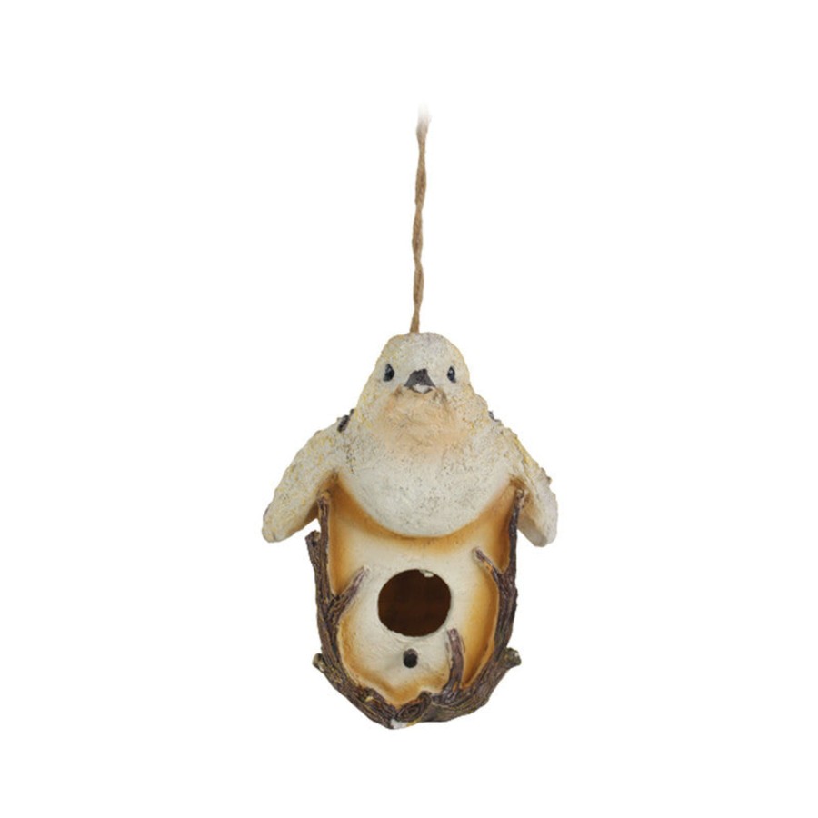 Garden Decor Wonderland Garden Statues | Wonderland Imported Hanging Yellowish White Bird House