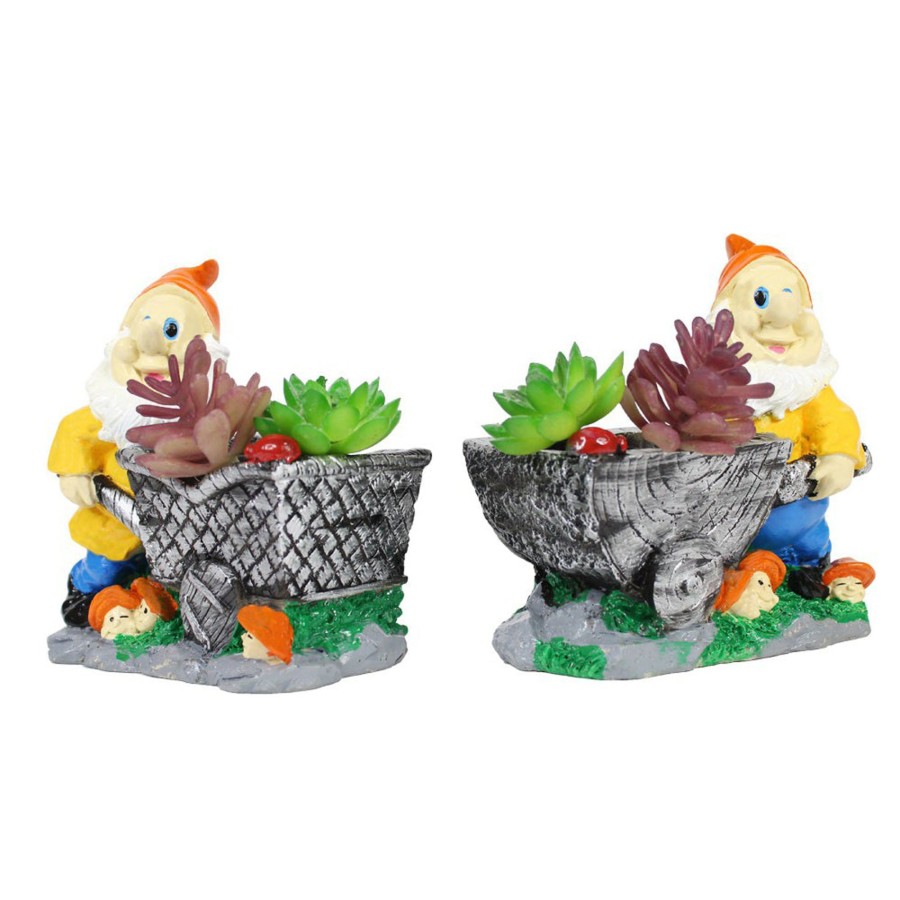 Garden Planters Wonderland | (Set Of 2) Small Gnome Succulents For Home Decoration