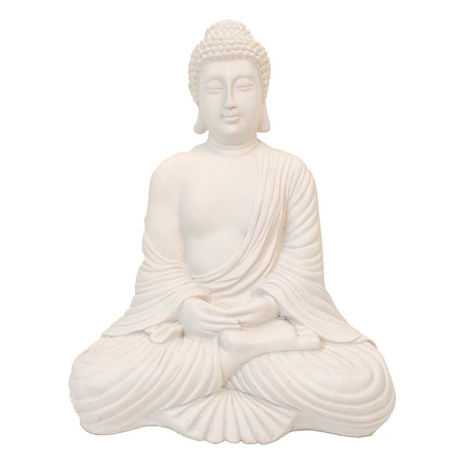 Garden Decor Wonderland Garden Statues | Buddha Statue For Home And Garden Decoration (White)