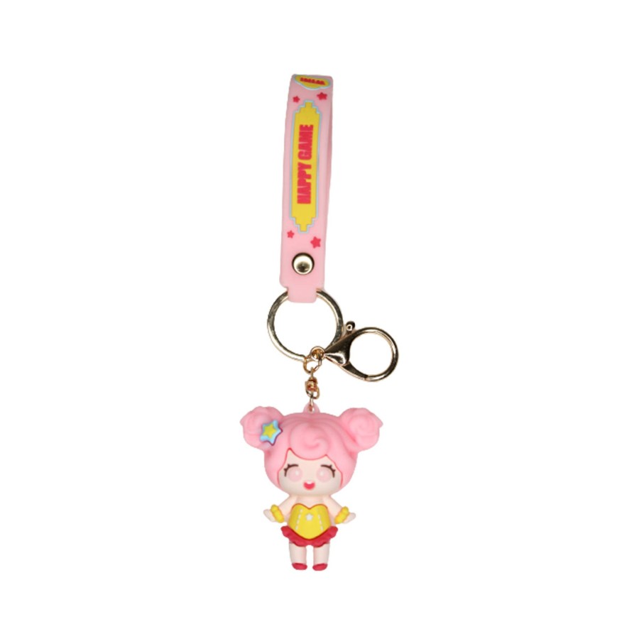 Gifts Wonderland Garden Arts and Craft | Pink Doll Cartoon Style Keychain With Band ( Pink)