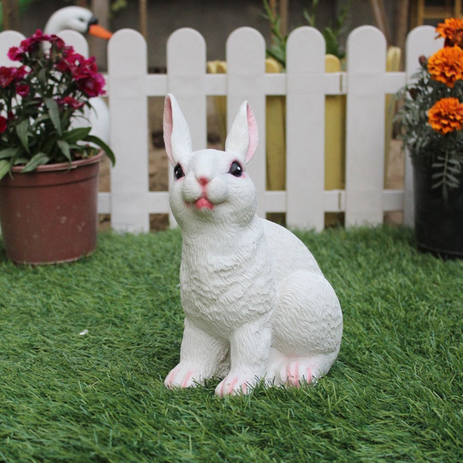 Garden Decor Wonderland Garden Statues | Wonderland Resin Cute Standing Rabbit (Medium)