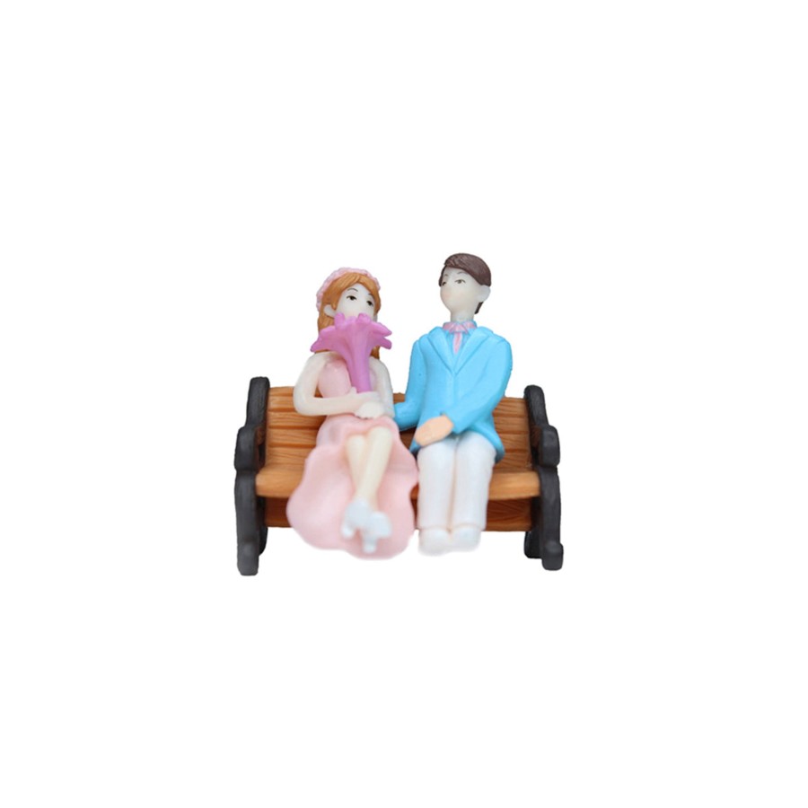 Miniature Fairy Garden Wonderland | Miniature Toys : (Set Of 2) Bride Groom On Bench For Fairy Garden Accessories