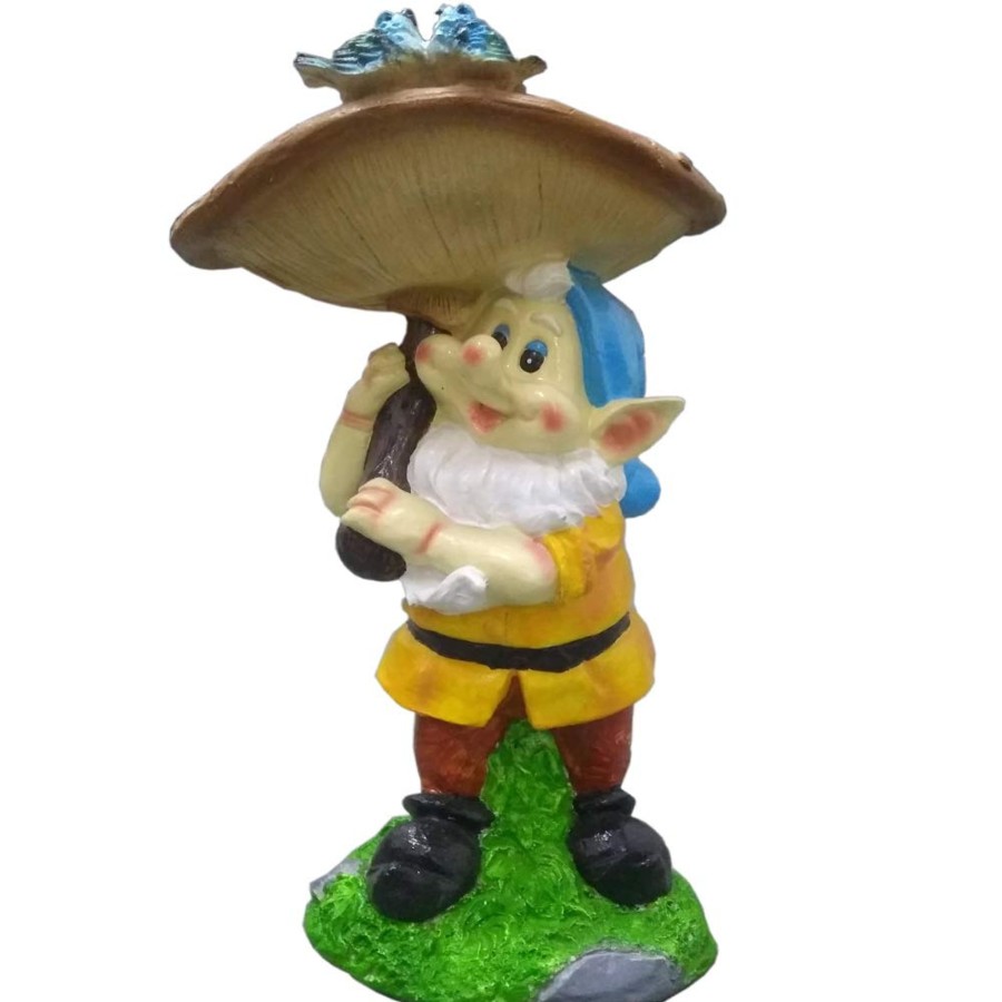 Garden Decor Wonderland Garden Statues | Dwarf/Gnome Mushroom Bird Feeder For Garden Decoration