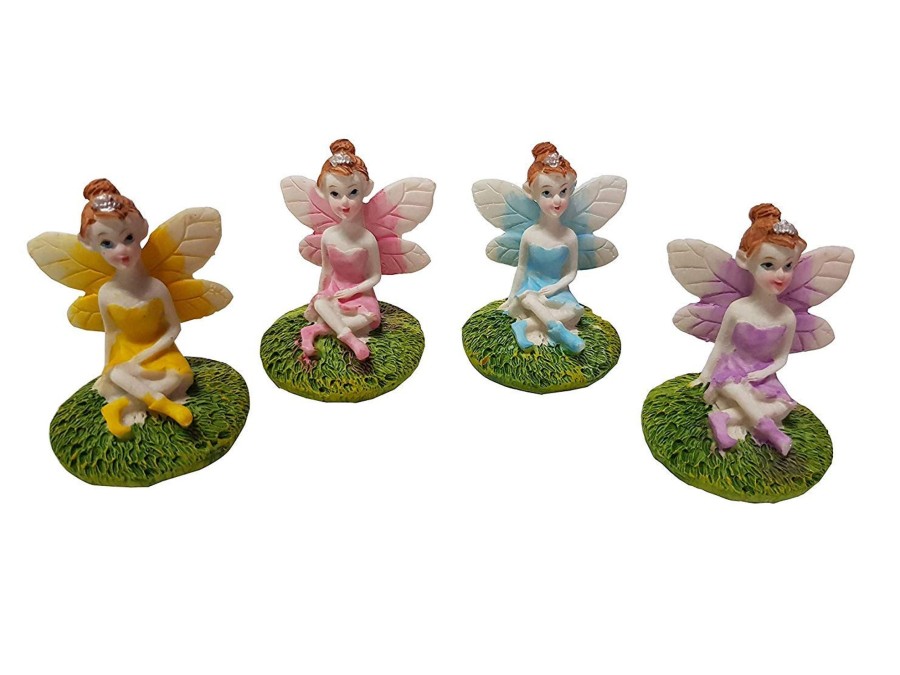 Miniature Fairy Garden Wonderland Garden Arts and Craft | (Set Of 4) Fairies For Bonsai Accessories