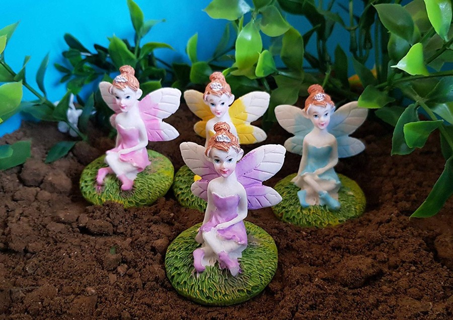 Miniature Fairy Garden Wonderland Garden Arts and Craft | (Set Of 4) Fairies For Bonsai Accessories