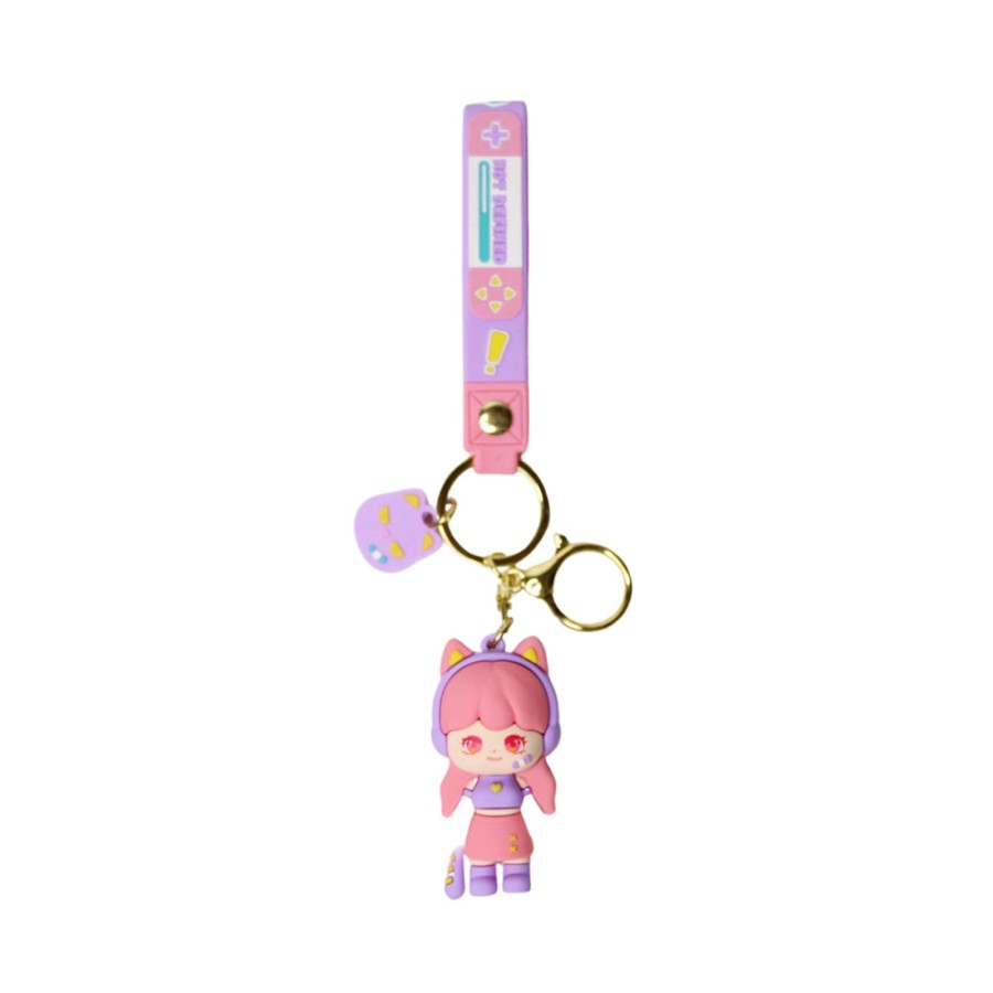 Gifts Wonderland | Wonderland Not Defined Keychain In Pink 2-In-1 Cartoon Style Keychain And Bag Charms Fun And Functional Accessories For Bags And Keys