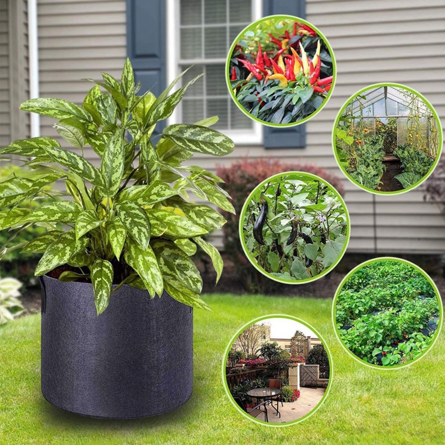 Garden Essentials Wonderland | (Pack Of 3) Assorted Grow Bags Heavy Duty Container Plant Pots With Handle.