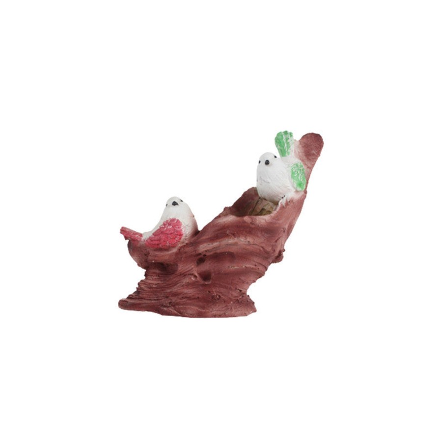 Garden Decor Wonderland Garden Statues | Wonderland Two Bird On Branch Succulent Pot (Red And Green)