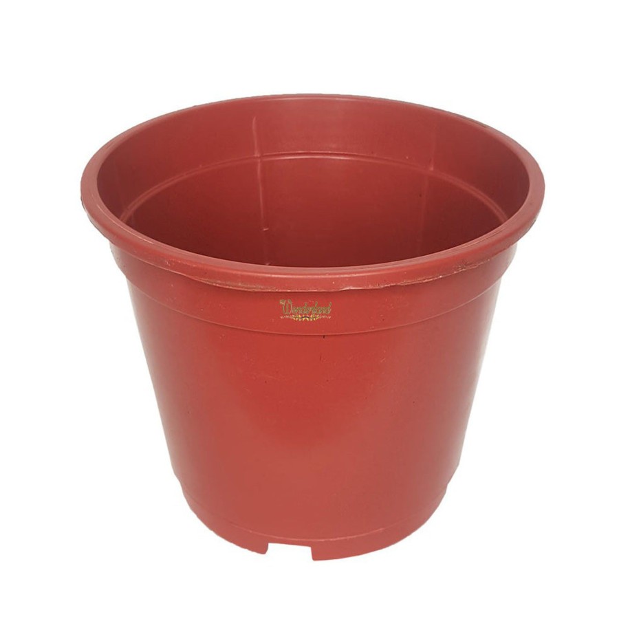 Garden Planters Wonderland | 8 Inch Set Of 3 Plastic Pots For Outdoor ( Plastic Pots For Home Plants) (Terracotta)