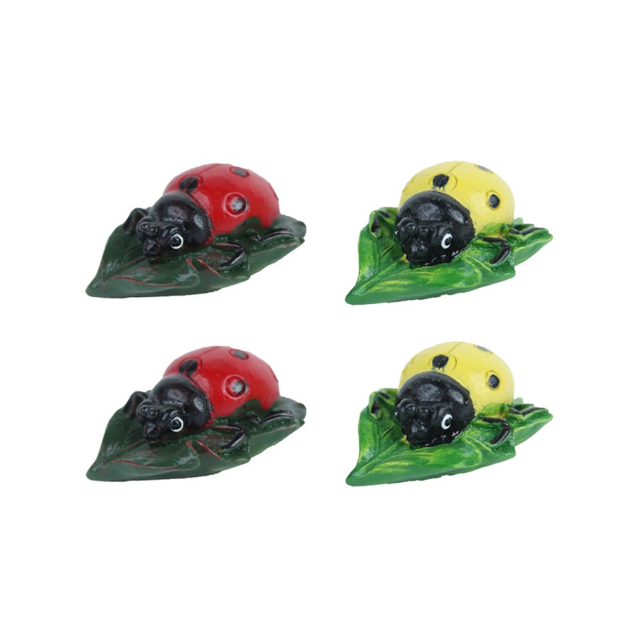 Miniature Fairy Garden Wonderland | Miniature Toy : Set Of 4 Ladybug