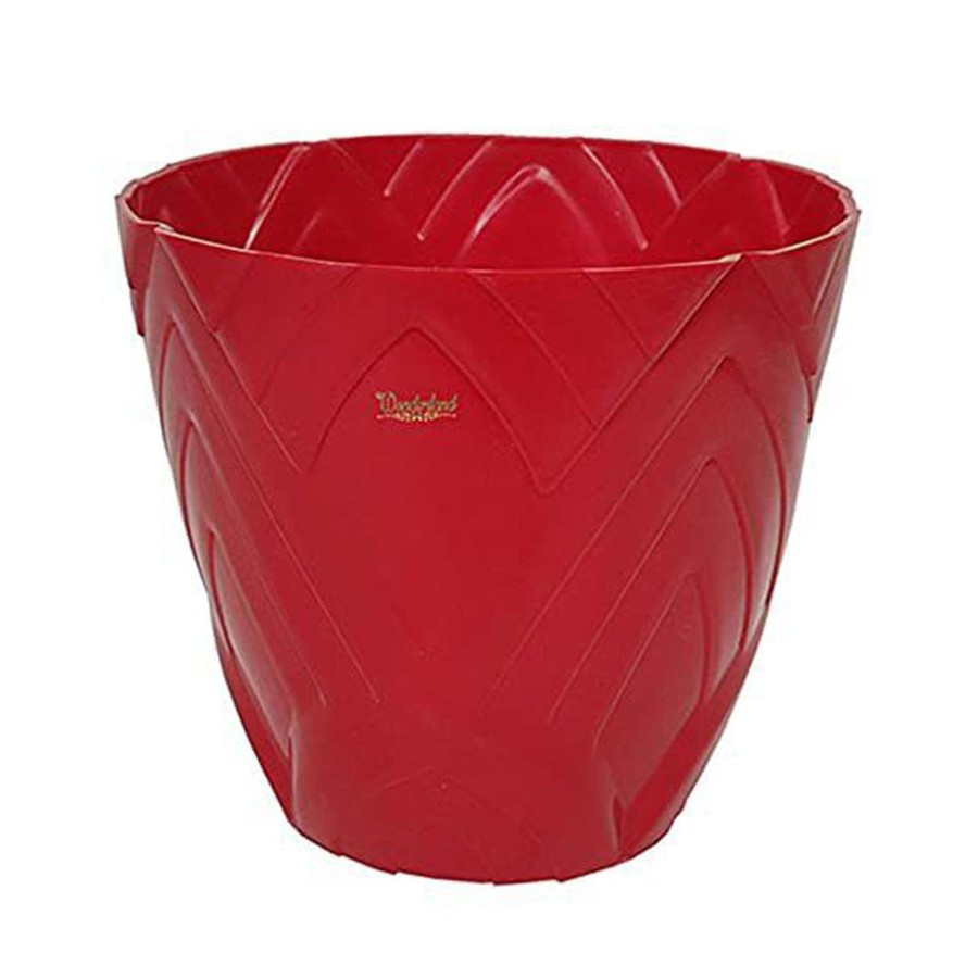 Garden Planters Wonderland | Single : Red Lotus 8 Inches Pp/ Pvc / High Quality Plastic Planter