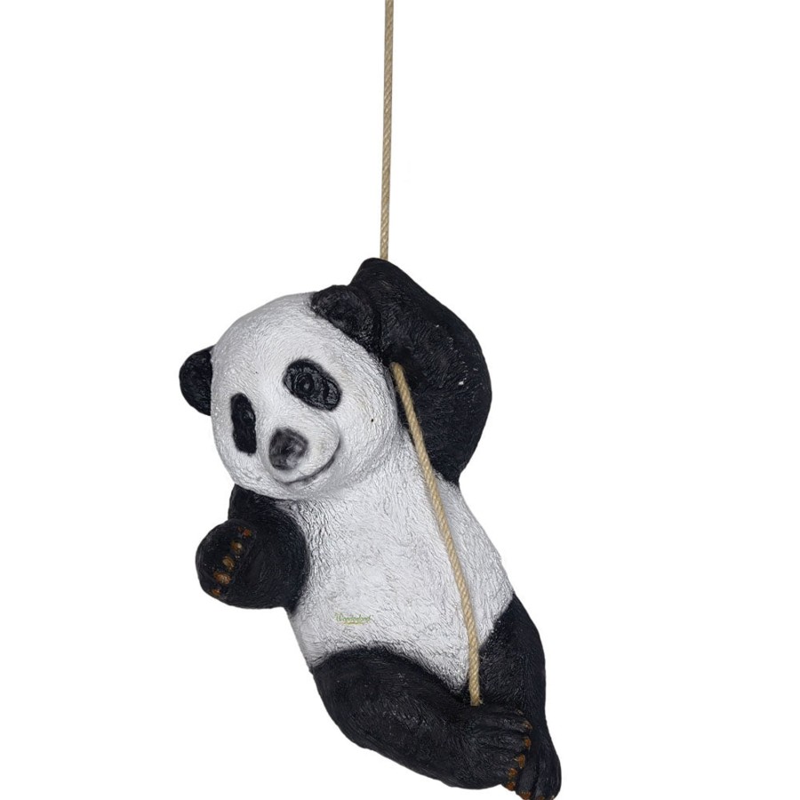 Garden Decor Wonderland Garden Statues | Climbing Panda On Rope For Garden Decoration