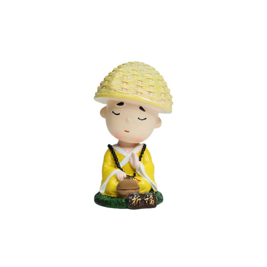 Miniature Fairy Garden Wonderland | Wonderland Single Piece Meditating Monk With Tabla Shaking Head| Monk Statue| Home Decor| Gift Articles | Gift Item