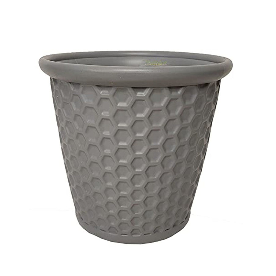 Garden Planters Wonderland | Single : Grey Honeycomb 12 Inches Pp/ Pvc / High Quality Plastic Planter