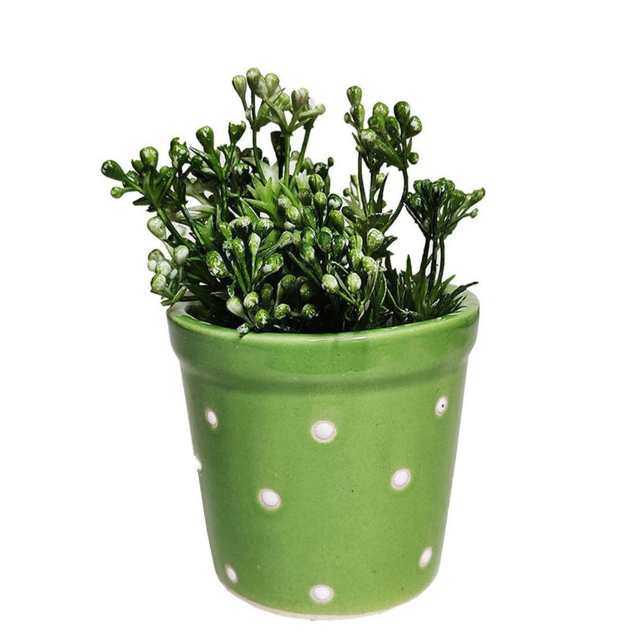 Garden Planters Wonderland | Small Ceramic Pot For Home And Garden Decoration (Green)