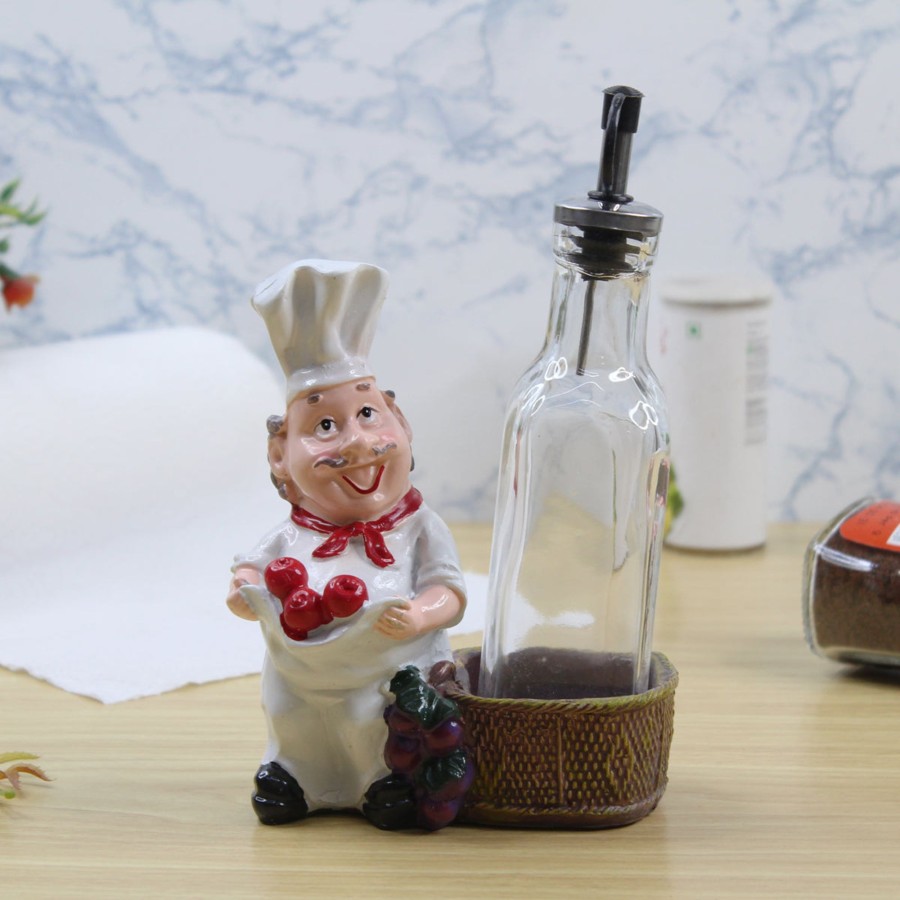 Home Decor Wonderland Chef Decor | Chef With Apple Oil Dispenser 1